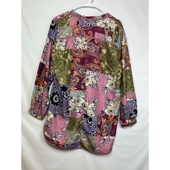 Soft Surroundings Women's Size Large Pink/Purple Alvadore Fluer Patchwork Tunic - Picture 6 of 8
